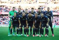 GRANADA, SPAIN - MAY 06:  Team of Real Madrid lines up for a photograph  during the La Liga match between Granada CF v Real Madrid CF at Estadio Nuevo Los Carmenes on May 6, 2017 in Granada, Spain.  (Photo by Aitor Alcalde/Getty Images)